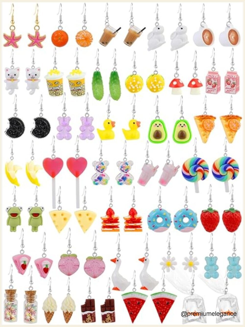 36 Pairs Funny Cute Earrings Set Dangle Drop for Women Teen Girls Gift